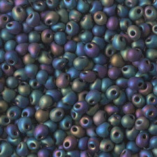 Miyuki drop beads 3,4mm Matte black ab DP-401FR
